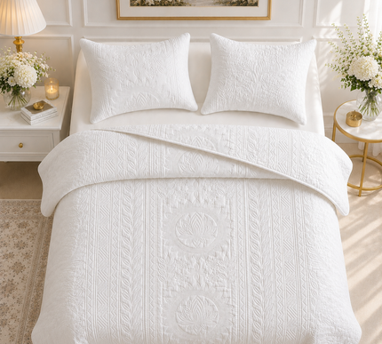 Aurelia Lotus Bedcover Set - Ivory