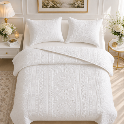 Aurelia Lotus Bedcover Set - Ivory