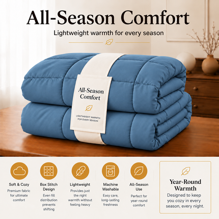 Jacquard Quilted Comforter - Blue