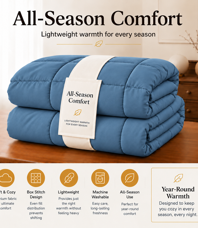 Jacquard Quilted Comforter - Blue