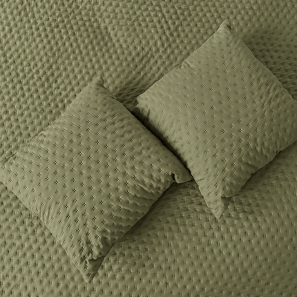 Bedcover Set with 2 Pillow Covers & 2 Cushion Pillows - Lavender
