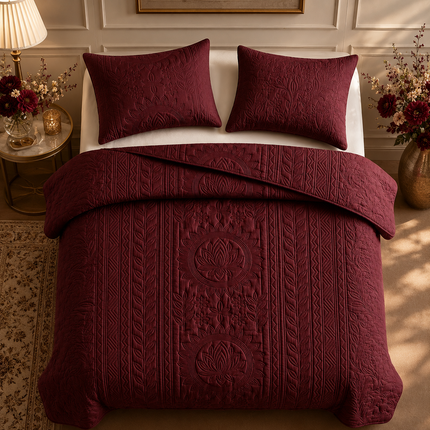 Aurelia Lotus Bedcover Set - Mulberry