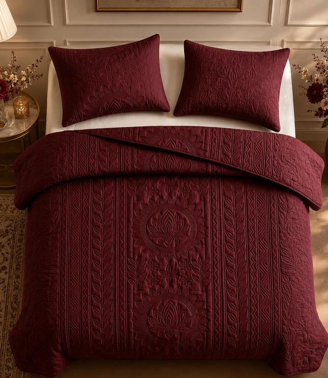 Aurelia Lotus Bedcover Set - Mulberry