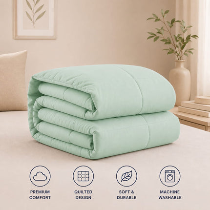 Jacquard Quilted Comforter - Mint Green