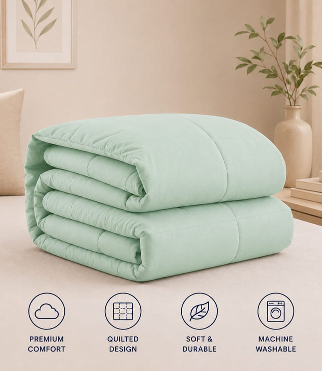 Jacquard Quilted Comforter - Mint Green