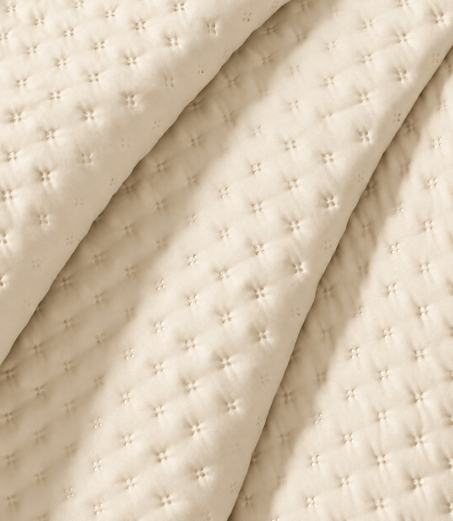 Bedcover Set with 2 Pillow Covers & 2 Cushion Pillows - Cream