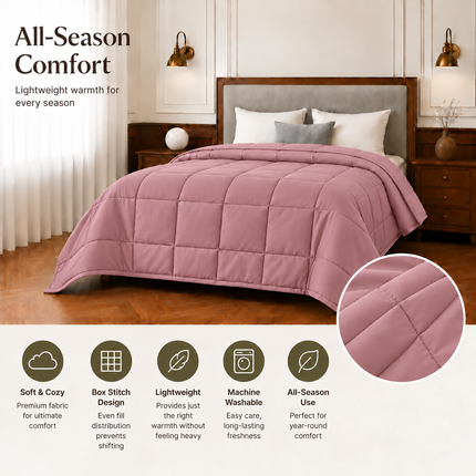 Jacquard Quilted Comforter - Mauve Pink