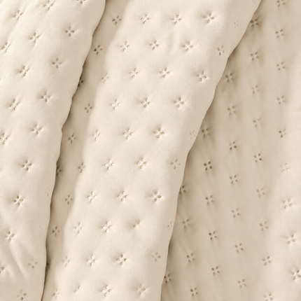 Bedcover Set with 2 Pillow Covers & 2 Cushion Pillows - Cream