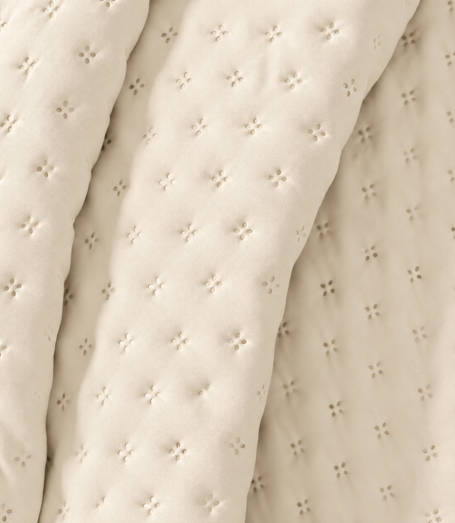 Bedcover Set with 2 Pillow Covers & 2 Cushion Pillows - Cream