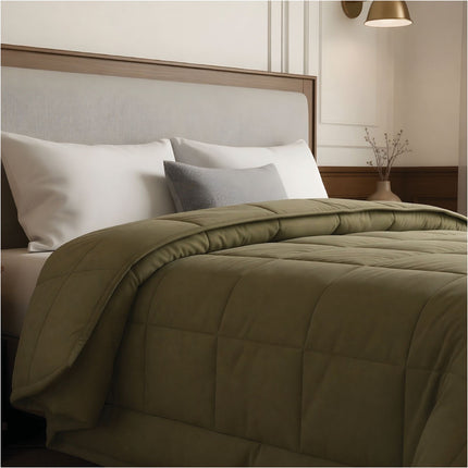 Jacquard Quilted Comforter - Olive