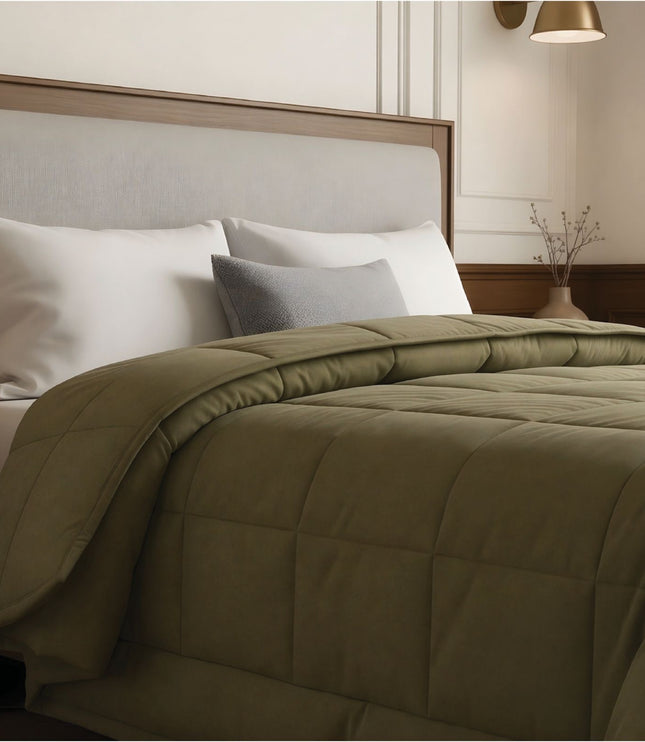 Jacquard Quilted Comforter - Olive