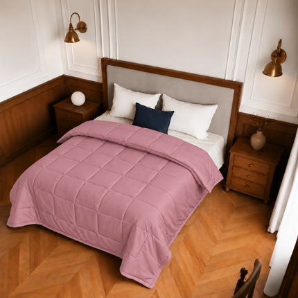 Jacquard Quilted Comforter - Mauve Pink