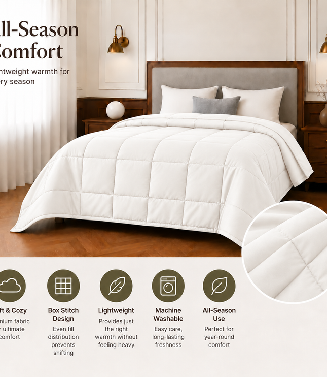 Jacquard Quilted Comforter - White
