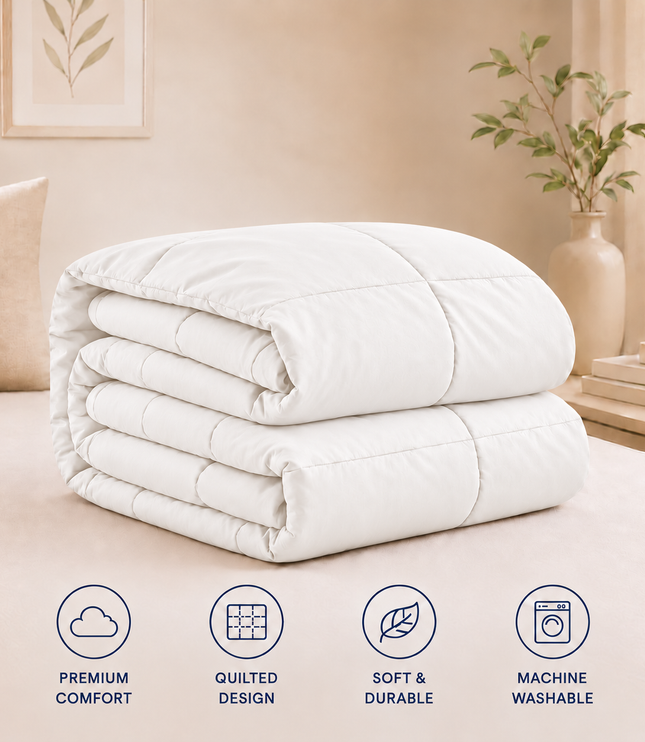 Jacquard Quilted Comforter - White