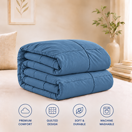 Jacquard Quilted Comforter - Blue