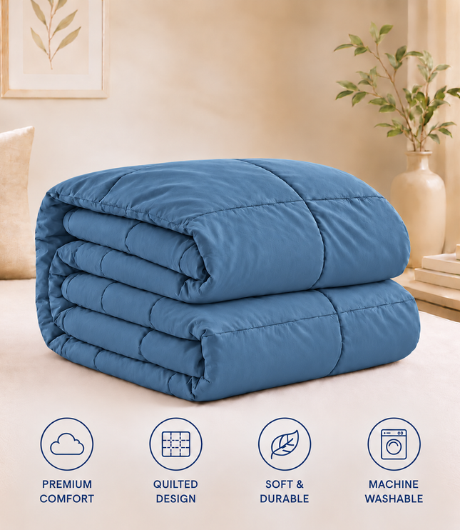 Jacquard Quilted Comforter - Blue