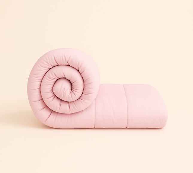 Jacquard Quilted Comforter - Baby Pink
