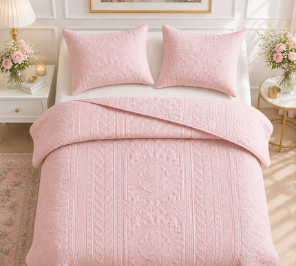 Aurelia Lotus Bedcover Set - Baby Pink