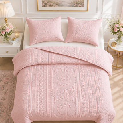 Aurelia Lotus Bedcover Set - Baby Pink