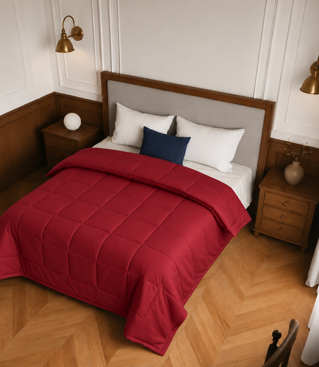 Jacquard Quilted Comforter - Mulberry