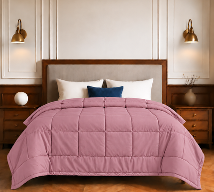 Jacquard Quilted Comforter - Mauve Pink