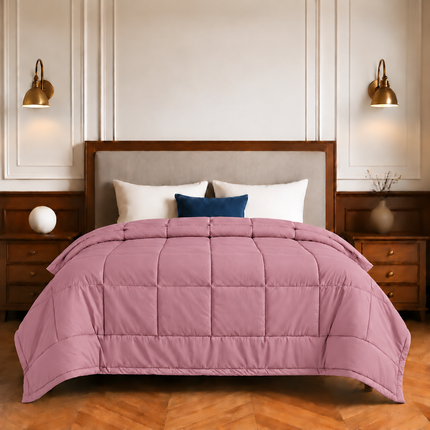 Jacquard Quilted Comforter - Mauve Pink
