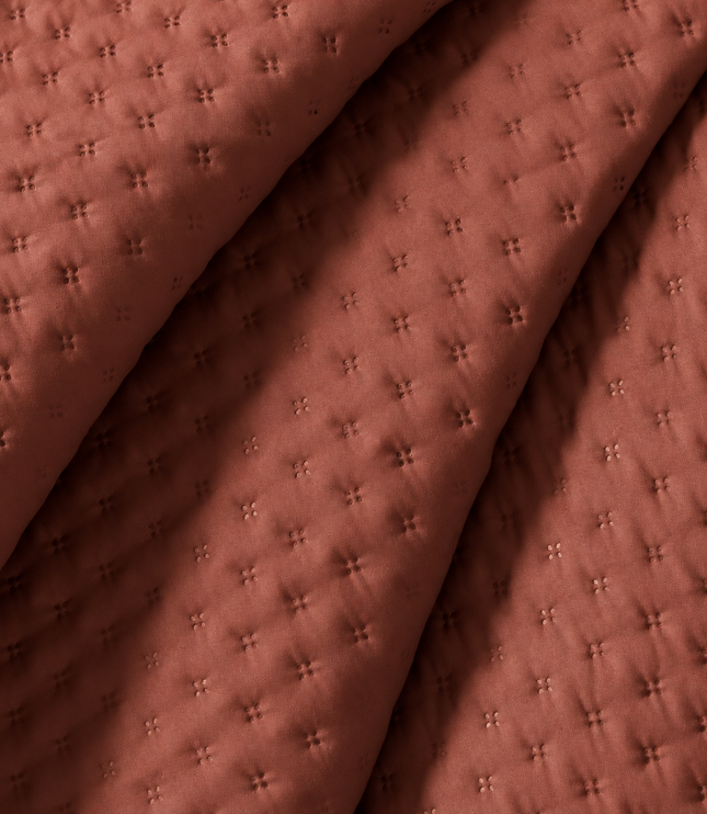 Bedcover Set with 2 Pillow Covers & 2 Cushion Pillows - Rust