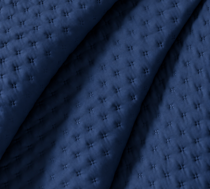Bedcover Set with 2 Pillow Covers & 2 Cushion Pillows - Navy Blue