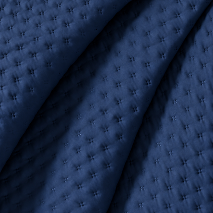Bedcover Set with 2 Pillow Covers & 2 Cushion Pillows - Navy Blue