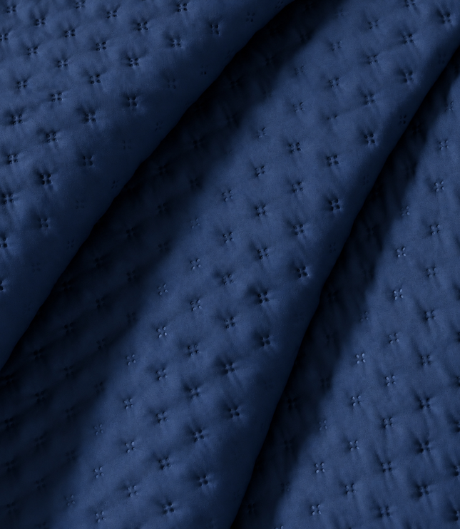 Bedcover Set with 2 Pillow Covers & 2 Cushion Pillows - Navy Blue