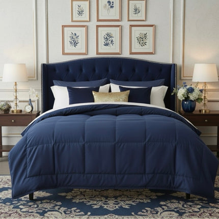 Jacquard Quilted Comforter - Dark Blue