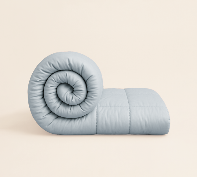 Jacquard Quilted Comforter - Light Blue