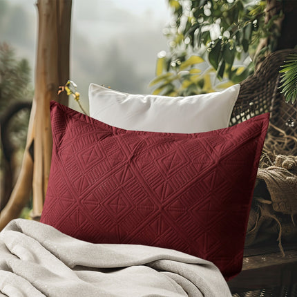 Square - California Luxe Reversible AC Bedcover - Maroon / Beige
