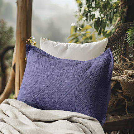 Square Pattern - California Luxe Reversible AC Bedcover - Purple / Lilac