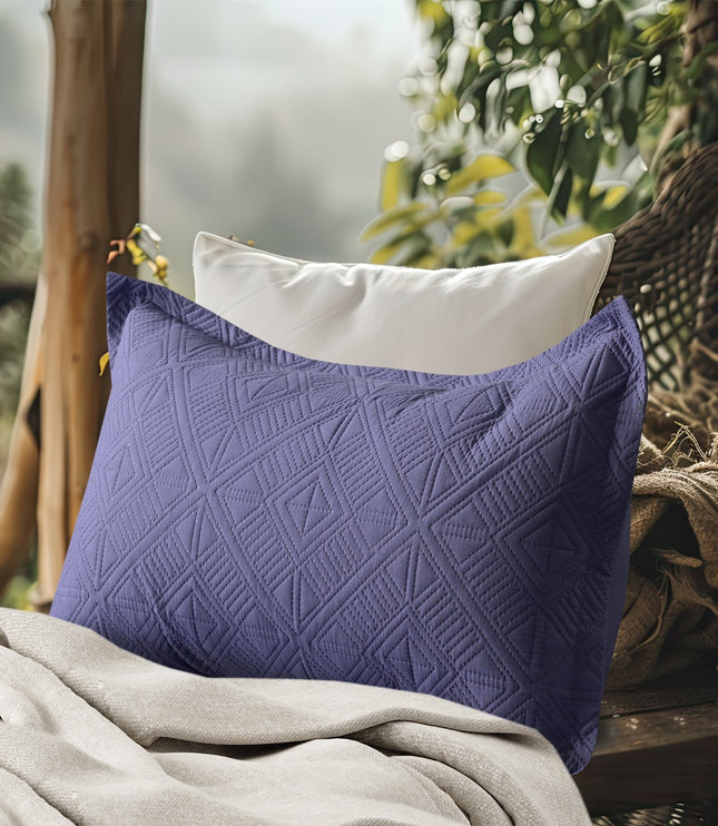 Square Pattern - California Luxe Reversible AC Bedcover - Purple / Lilac