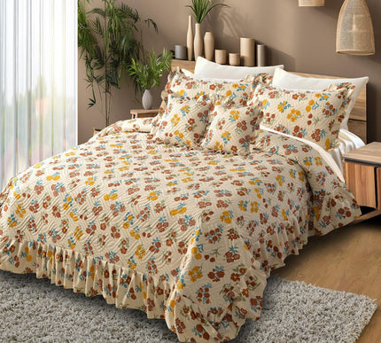 Printed Grace Frill Bedcover - Sunlit Petals