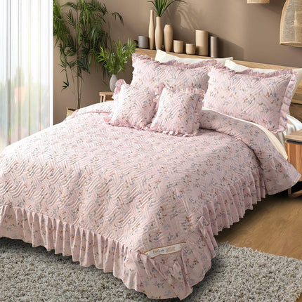 Printed Grace Frill Bedcover - Dreamy Petals