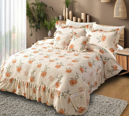 Printed Grace Frill Bedcover - Scarlet Garden