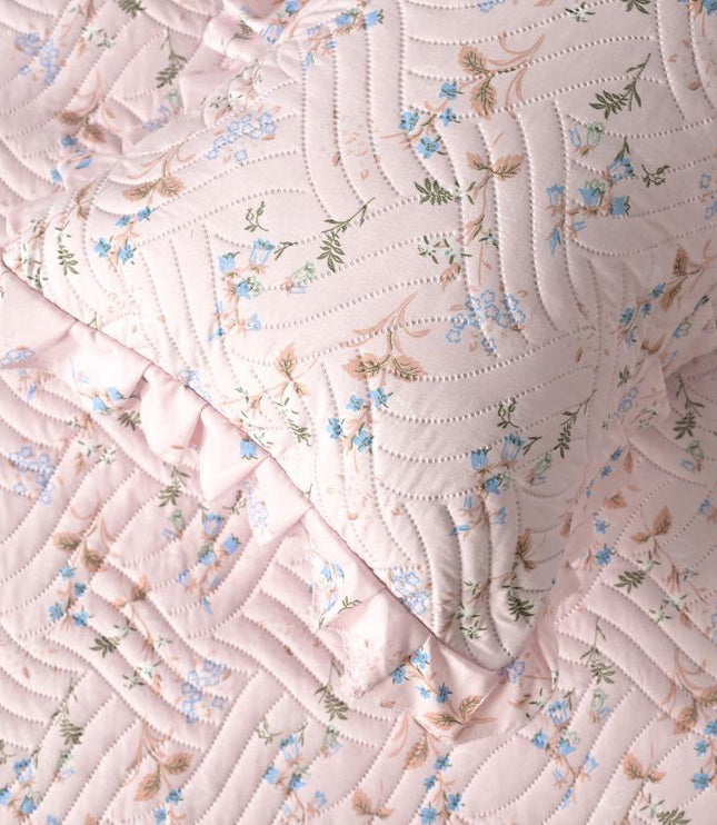 Printed Grace Frill Bedcover - Dreamy Petals
