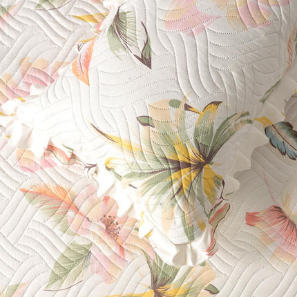 Printed Grace Frill Bedcover - Pink Poise