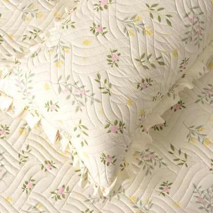 Printed Grace Frill Bedcover - Rosette Mist