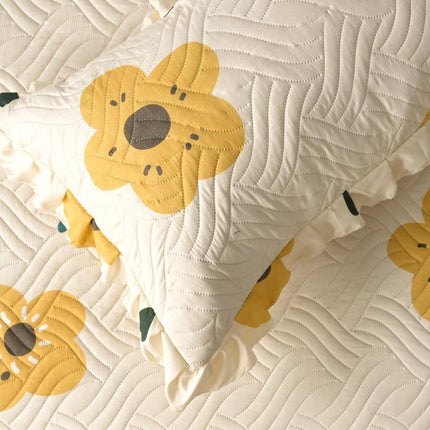 Printed Grace Frill Bedcover - Sunflare Elegance