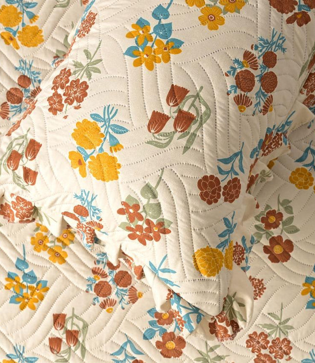 Printed Grace Frill Bedcover - Sunlit Petals