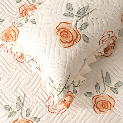 Printed Grace Frill Bedcover - Scarlet Garden