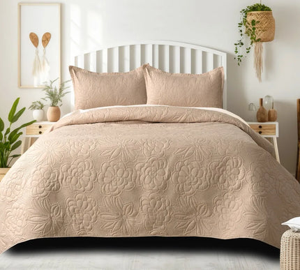 Classic Solid Bedcover Set Cream