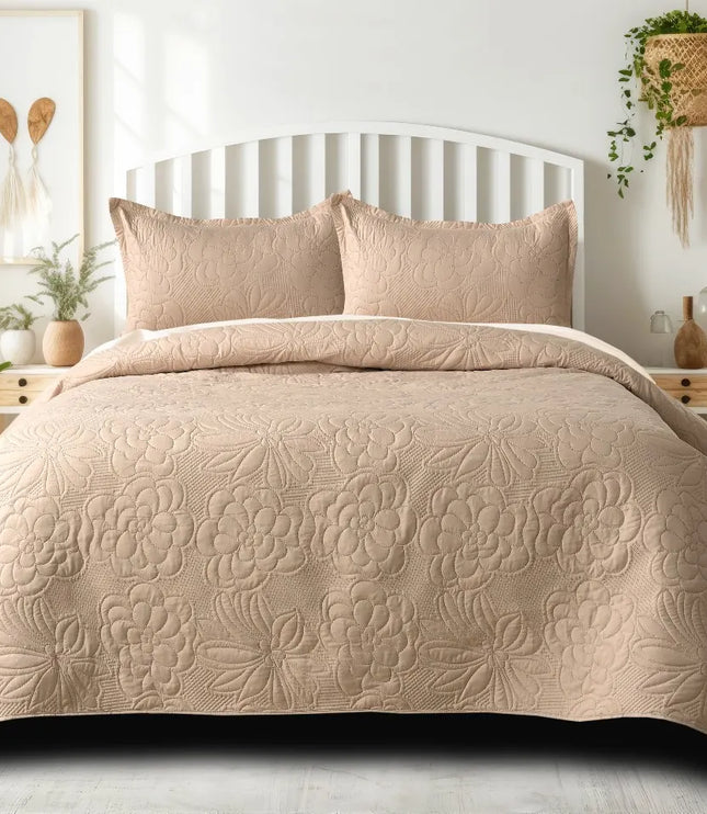 Classic Solid Bedcover Set Cream