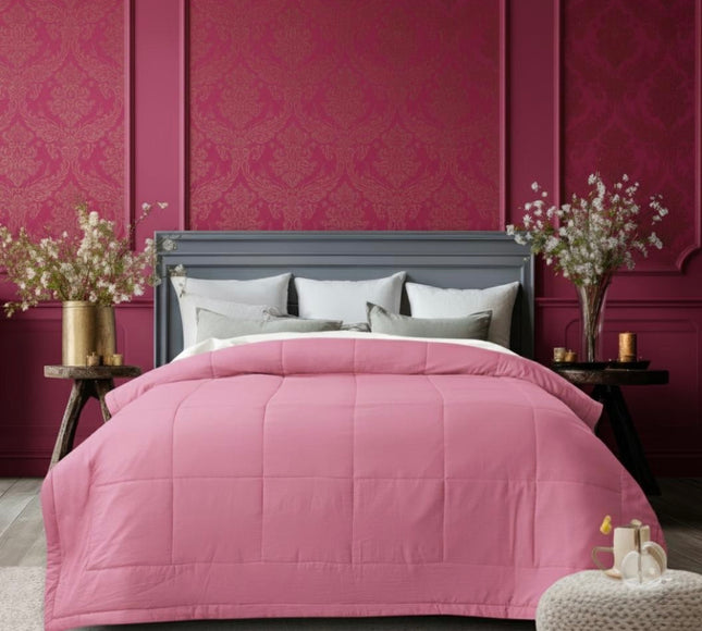 Jacquard Quilted Comforter - Pink
