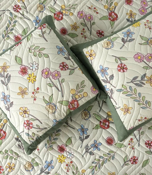 Dreamy Printed Bedcover Set Green Floral