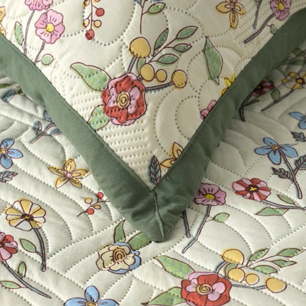 Dreamy Printed Bedcover Set Green Floral