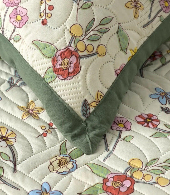 Dreamy Printed Bedcover Set Green Floral